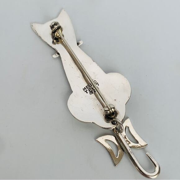 Vintage 925 Cat Brooch - Picture 9 of 11